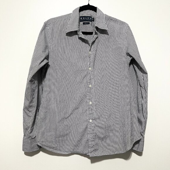 Ralph Ralph Lauren Womens Button Up Shirt Size L Check Plaid Preppy Quiet Luxury - Picture 1 of 9